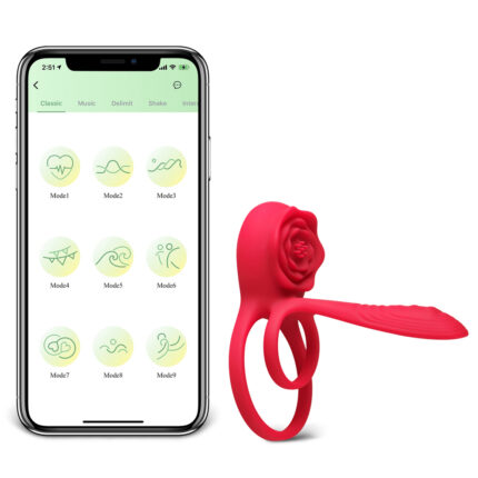 Smart Vibrerende Rozen Cockring met App